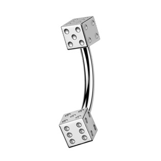 OB01079-33 Piercing do obočí - kostky