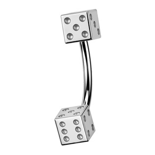 OB01079-44 Piercing do obočí - kostky