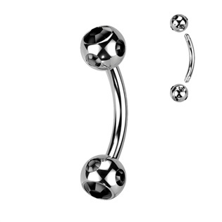 OB01093-F Piercing do obočí - kulička s kamínky