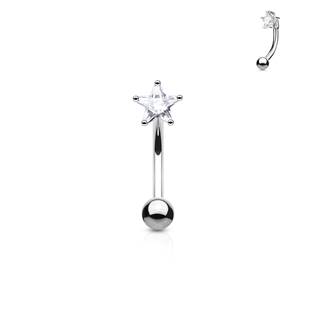 OB1004-C Piercing do obočí - zirkon, čirá barva