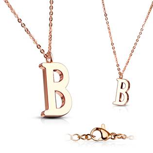 OPD0231-L Zlacený ocelový řetízek s přívěškem iniciála