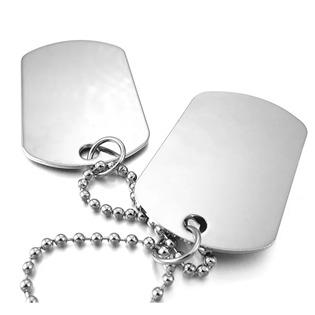 OPD600 Personalizované vojenské známky - dog tag + kuličkový řetízek