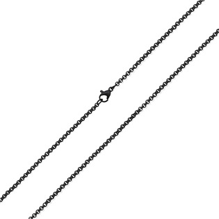 OPE1331-020-45 Černý ocelový řetízek ROLO délka 45 cm, šíře 2 mm