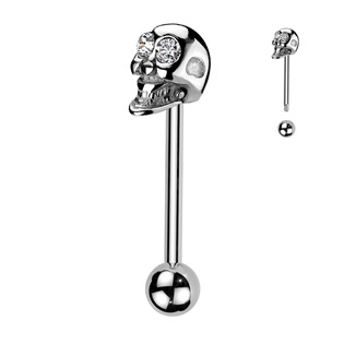PJ01054-K Piercing do jazyku - lebka