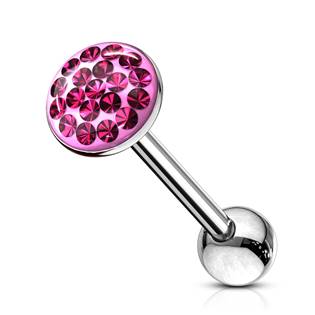 PJ01058-Q Piercing do jazyka osázený zirkony