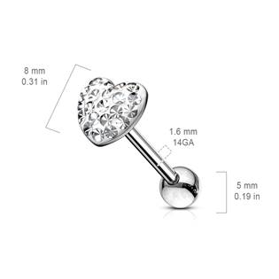 PJ01059-P Piercing do jazyku - srdce
