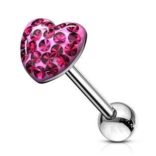PJ01059-P Piercing do jazyku - srdce