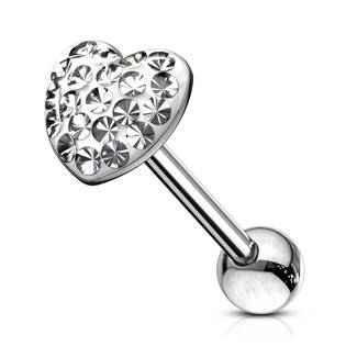 PJ01059-P Piercing do jazyku - srdce