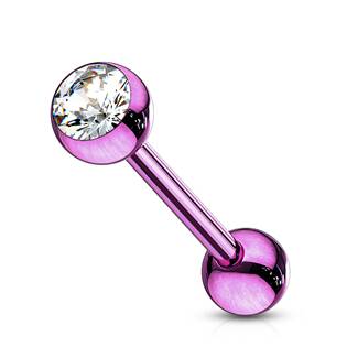 PJ01068-AB Piercing do jazyka se zirkonem
