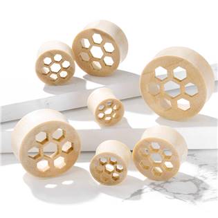 PL01235-16 Děrovaný plug do ucha Crocodile wood