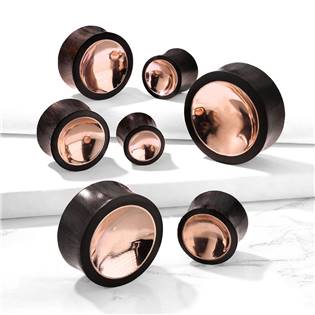 PL01239-14 Dřevěný plug do ucha s mědí