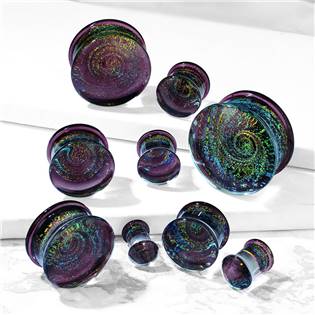 PL01252-22 Skleněný plug do ucha GALAXY