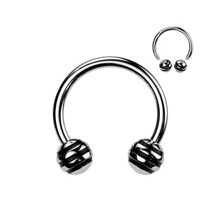 PV01012 Piercing - podkova - černé proužky