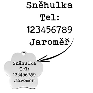PZ042 Ocelová psí známka - tlapka