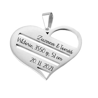 RT1020 Personalizovaný ocelový přívěsek srdíčko