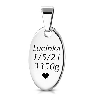 RT1021 Personalizovaný ocelový přívěsek s rytinou