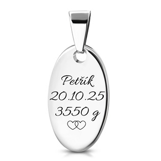 RT1021 Personalizovaný ocelový přívěsek s rytinou