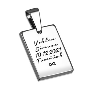 RT1022 Personalizovaný ocelový přívěsek s rytinou