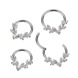 SG115-1210 Ocelový piercing - segment kruh ozdobný