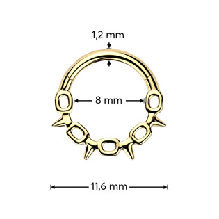 SG122-GD Zlacený ocelový kruh - helix / cartilage / septum piercing