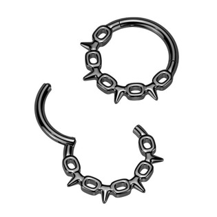 SG122-K Černý ocelový kruh - helix / cartilage / septum piercing