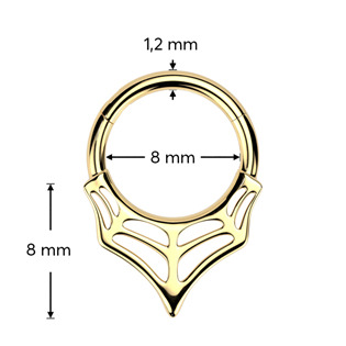SG123-GD Zlacený ocelový kruh - helix / cartilage / septum piercing