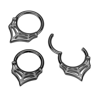 SG123-K Černý ocelový kruh - helix / cartilage / septum piercing