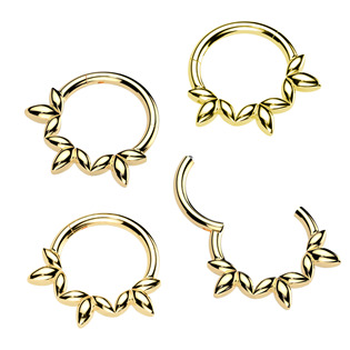 SG124-GD Zlacený ocelový kruh - helix / cartilage / septum piercing