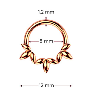 SG124-RD Zlacený ocelový kruh - helix / cartilage / septum piercing