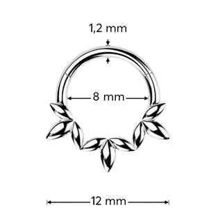 SG124-ST Ocelový kruh - helix / cartilage / septum piercing