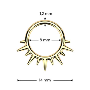 SG125-GD Zlacený ocelový kruh - helix / cartilage / septum piercing