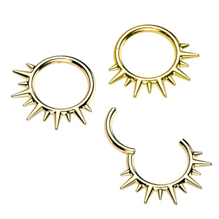 SG125-GD Zlacený ocelový kruh - helix / cartilage / septum piercing
