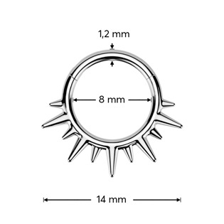 SG125-ST Ocelový kruh - helix / cartilage / septum piercing