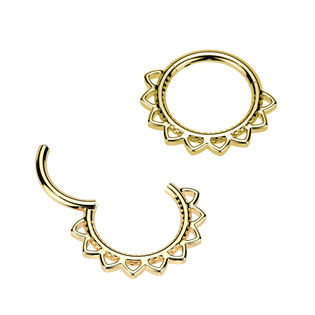 SG126-GD Zlacený ocelový kruh - helix / cartilage / septum piercing