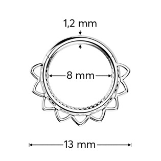 SG126-ST Ocelový kruh - helix / cartilage / septum piercing