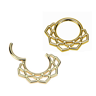 SG127-GD Zlacený ocelový kruh - helix / cartilage / septum piercing