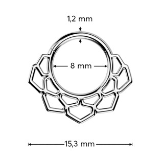 SG127-ST Ocelový kruh - helix / cartilage / septum piercing