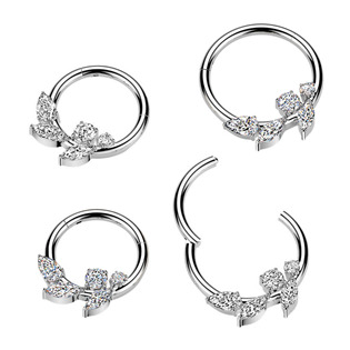 SG128-1208 Ocelový piercing - segment kruh