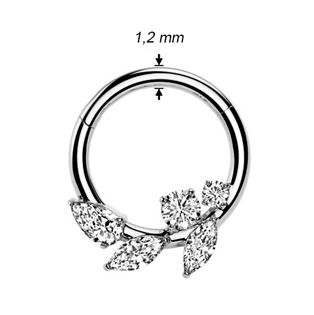 SG128-1210 Ocelový piercing - segment kruh