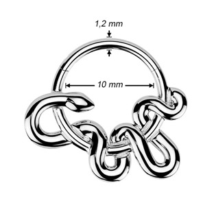 SG130-1208 Ocelový piercing - segment kruh had