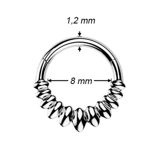 SG134-1208 Ocelový piercing - segment kruh