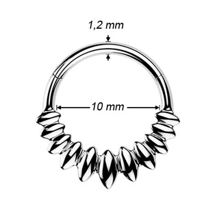 SG134-1210 Ocelový piercing - segment kruh