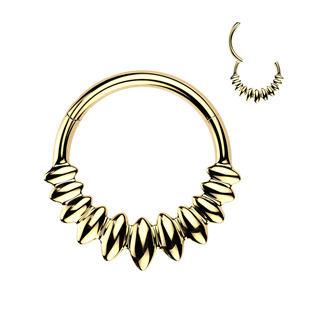 SG134GD-1208 Zlacený ocelový piercing - segment kruh