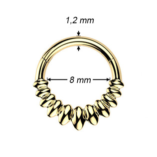 SG134GD-1208 Zlacený ocelový piercing - segment kruh