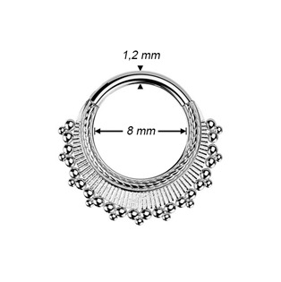 SG136-1208 Ocelový piercing - segment kruh