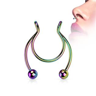ST0017-GD Falešný piercing do nosu - septum
