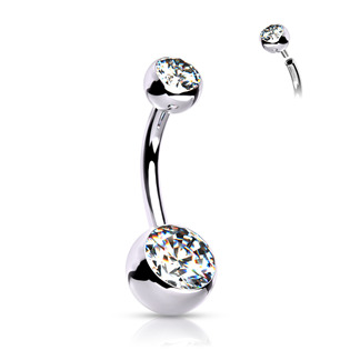 TIT1001-G Piercing do pupíku - banánek TITAN