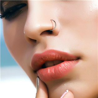 TIT1048-0808 Piercing do nosu - kruh titan