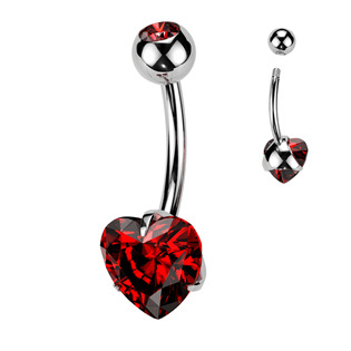 TIT1058-C Piercing do pupíku srdce - TITAN