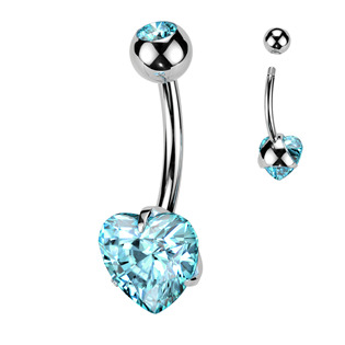 TIT1058-C Piercing do pupíku srdce - TITAN